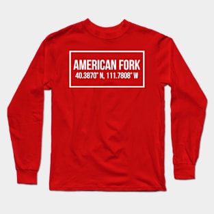 American Fork High School American Fork Utah Coordinates Long Sleeve T-Shirt